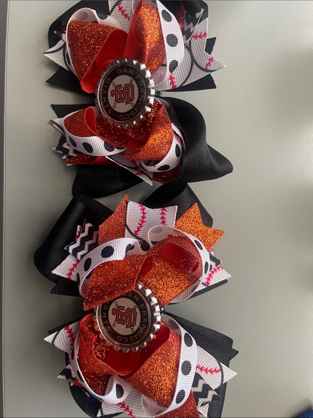 San Francisco Giants Kids Orange & Black Glitter Bow Hair Clip